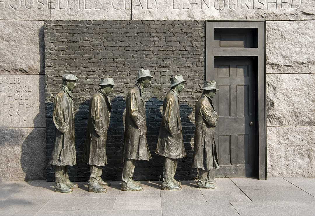 The Depression Bread Line, FDR Memorial Lokuta Photography